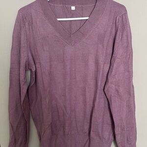 Women's Purple V-Neck Sweater